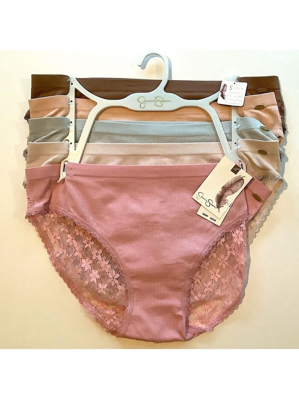 Jessica Simpson Panties Seamless Bikini 5 Pack XL New